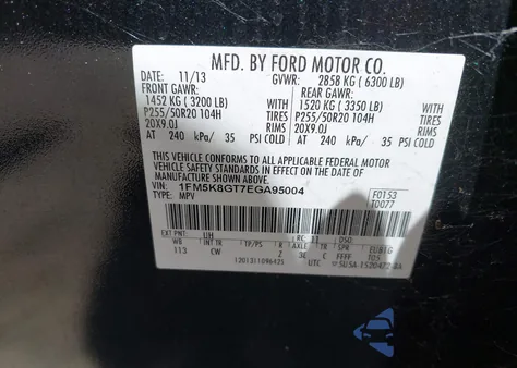 2014 Ford Explorer Sport from USA, damaged, VIN 1FM5K8GT7EGA95004